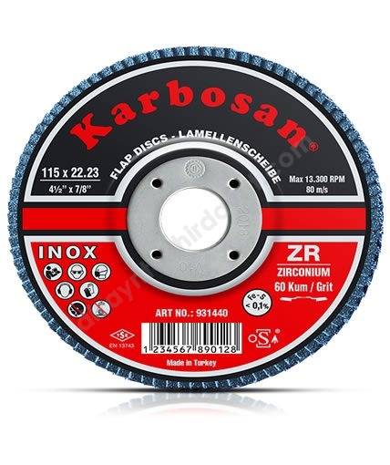 Zirkonyum Inox Flap Disk Zımpara -KARBOSAN